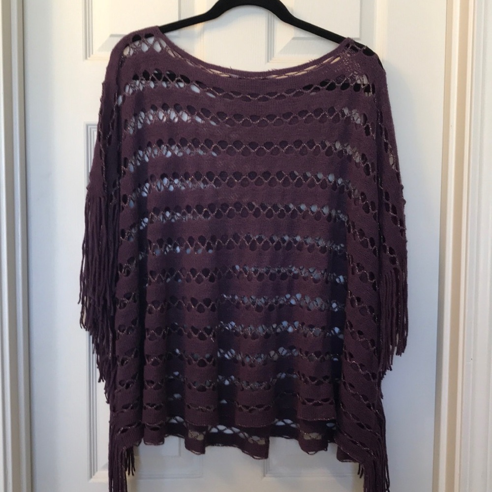 NWT grape colored poncho
